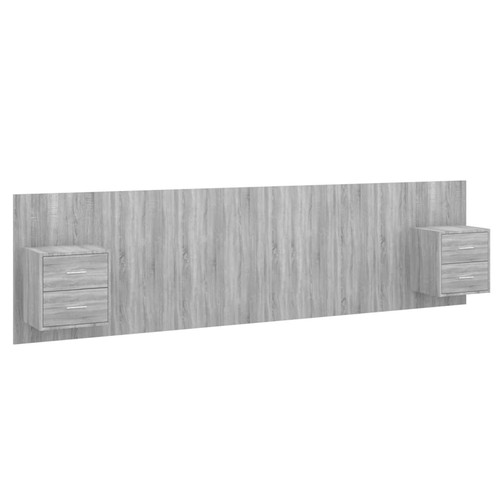 Bed headboard with cabinets - bed,